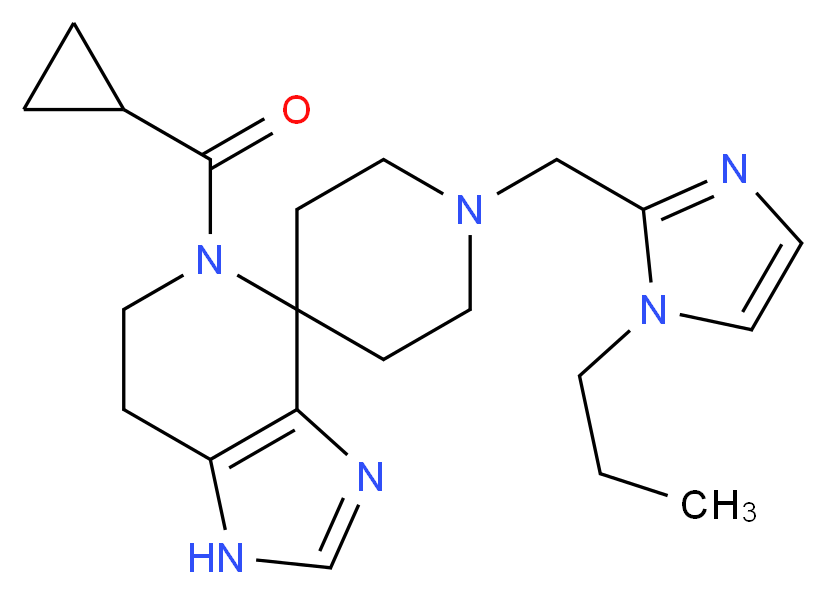 5-(cyclopropylcarbonyl)-1'-[(1-propyl-1H-imidazol-2-yl)methyl]-1,5,6,7-tetrahydrospiro[imidazo[4,5-c]pyridine-4,4'-piperidine]_Molecular_structure_CAS_)