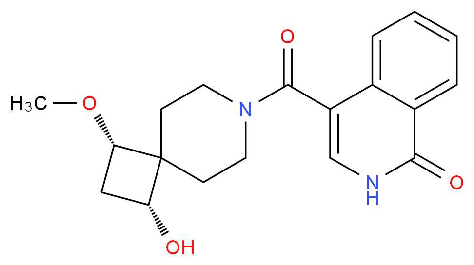 4-{[(1R*,3S*)-1-hydroxy-3-methoxy-7-azaspiro[3.5]non-7-yl]carbonyl}isoquinolin-1(2H)-one_Molecular_structure_CAS_)
