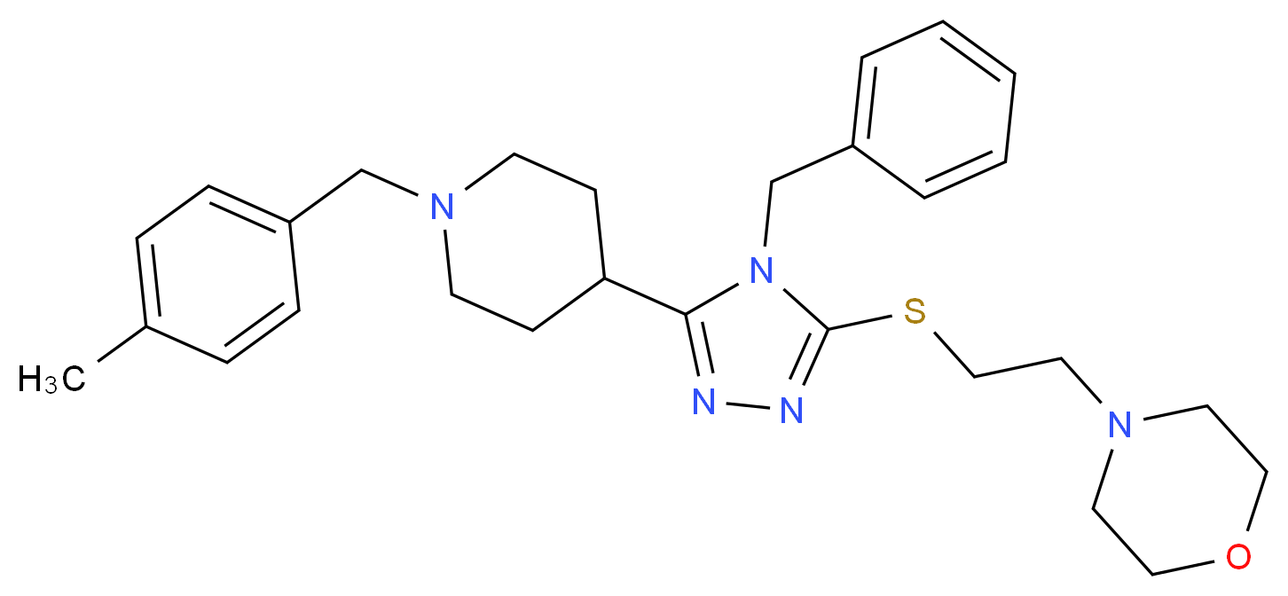 4-[2-({4-benzyl-5-[1-(4-methylbenzyl)-4-piperidinyl]-4H-1,2,4-triazol-3-yl}thio)ethyl]morpholine_Molecular_structure_CAS_)