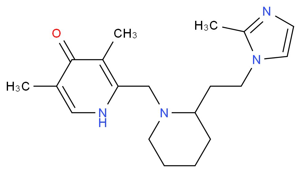 3,5-dimethyl-2-({2-[2-(2-methyl-1H-imidazol-1-yl)ethyl]-1-piperidinyl}methyl)-4(1H)-pyridinone_Molecular_structure_CAS_)