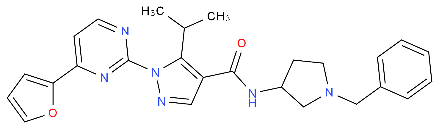 N-(1-benzyl-3-pyrrolidinyl)-1-[4-(2-furyl)-2-pyrimidinyl]-5-isopropyl-1H-pyrazole-4-carboxamide_Molecular_structure_CAS_)