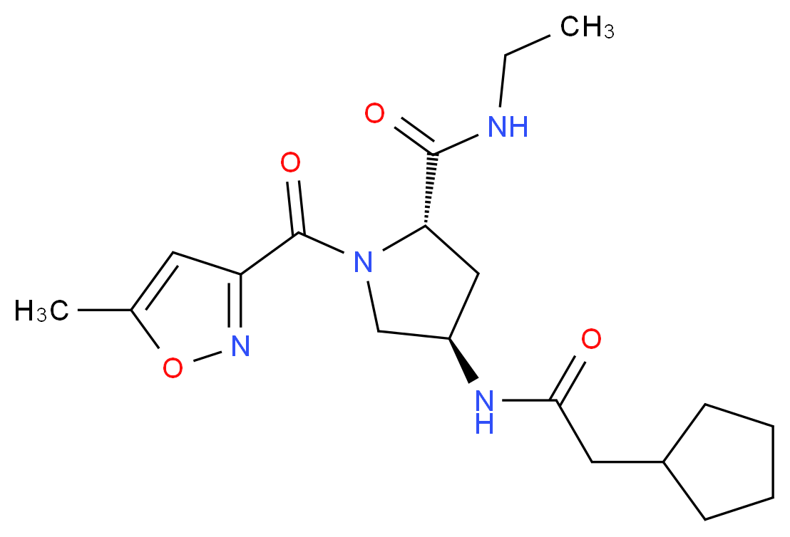 (4R)-4-[(cyclopentylacetyl)amino]-N-ethyl-1-[(5-methylisoxazol-3-yl)carbonyl]-L-prolinamide_Molecular_structure_CAS_)