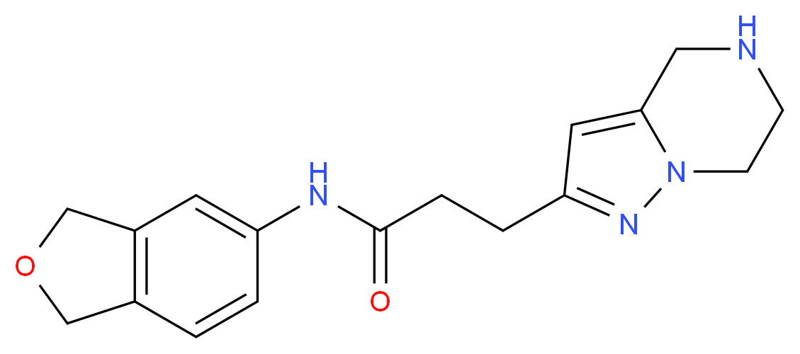N-(1,3-dihydro-2-benzofuran-5-yl)-3-(4,5,6,7-tetrahydropyrazolo[1,5-a]pyrazin-2-yl)propanamide_Molecular_structure_CAS_)