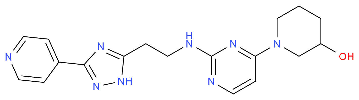 1-(2-{[2-(3-pyridin-4-yl-1H-1,2,4-triazol-5-yl)ethyl]amino}pyrimidin-4-yl)piperidin-3-ol_Molecular_structure_CAS_)