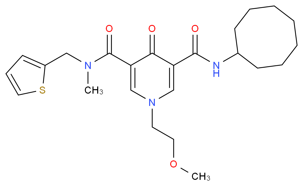 N'-cyclooctyl-1-(2-methoxyethyl)-N-methyl-4-oxo-N-(2-thienylmethyl)-1,4-dihydro-3,5-pyridinedicarboxamide_Molecular_structure_CAS_)