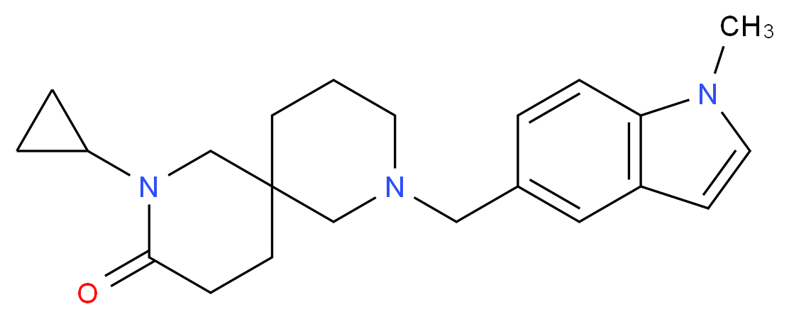 2-cyclopropyl-8-[(1-methyl-1H-indol-5-yl)methyl]-2,8-diazaspiro[5.5]undecan-3-one_Molecular_structure_CAS_)