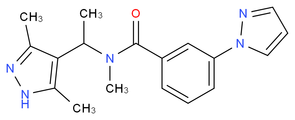 N-[1-(3,5-dimethyl-1H-pyrazol-4-yl)ethyl]-N-methyl-3-(1H-pyrazol-1-yl)benzamide_Molecular_structure_CAS_)