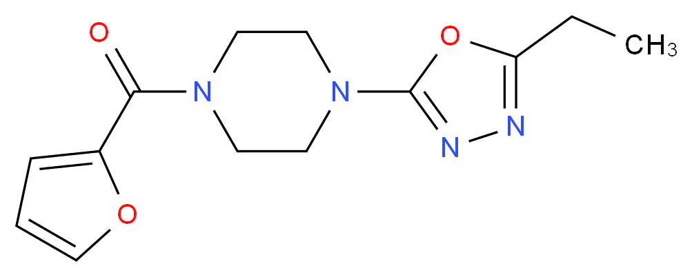 1-(5-ethyl-1,3,4-oxadiazol-2-yl)-4-(2-furoyl)piperazine_Molecular_structure_CAS_)