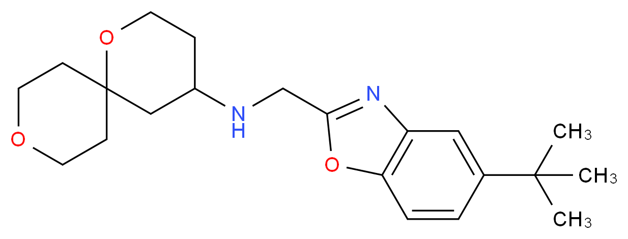 N-[(5-tert-butyl-1,3-benzoxazol-2-yl)methyl]-1,9-dioxaspiro[5.5]undecan-4-amine_Molecular_structure_CAS_)