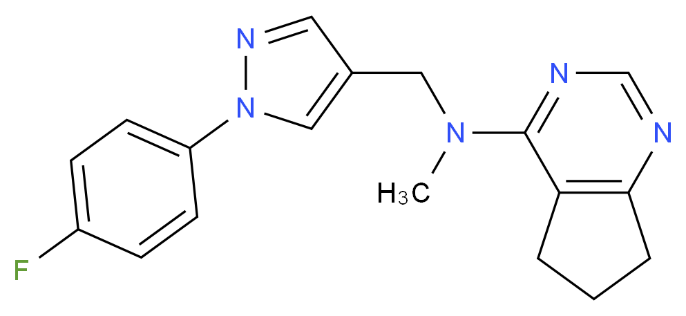 N-{[1-(4-fluorophenyl)-1H-pyrazol-4-yl]methyl}-N-methyl-6,7-dihydro-5H-cyclopenta[d]pyrimidin-4-amine_Molecular_structure_CAS_)