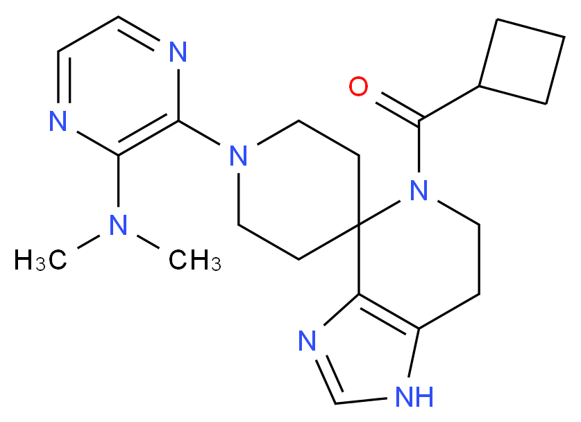 3-[5-(cyclobutylcarbonyl)-1,5,6,7-tetrahydro-1'H-spiro[imidazo[4,5-c]pyridine-4,4'-piperidin]-1'-yl]-N,N-dimethylpyrazin-2-amine_Molecular_structure_CAS_)