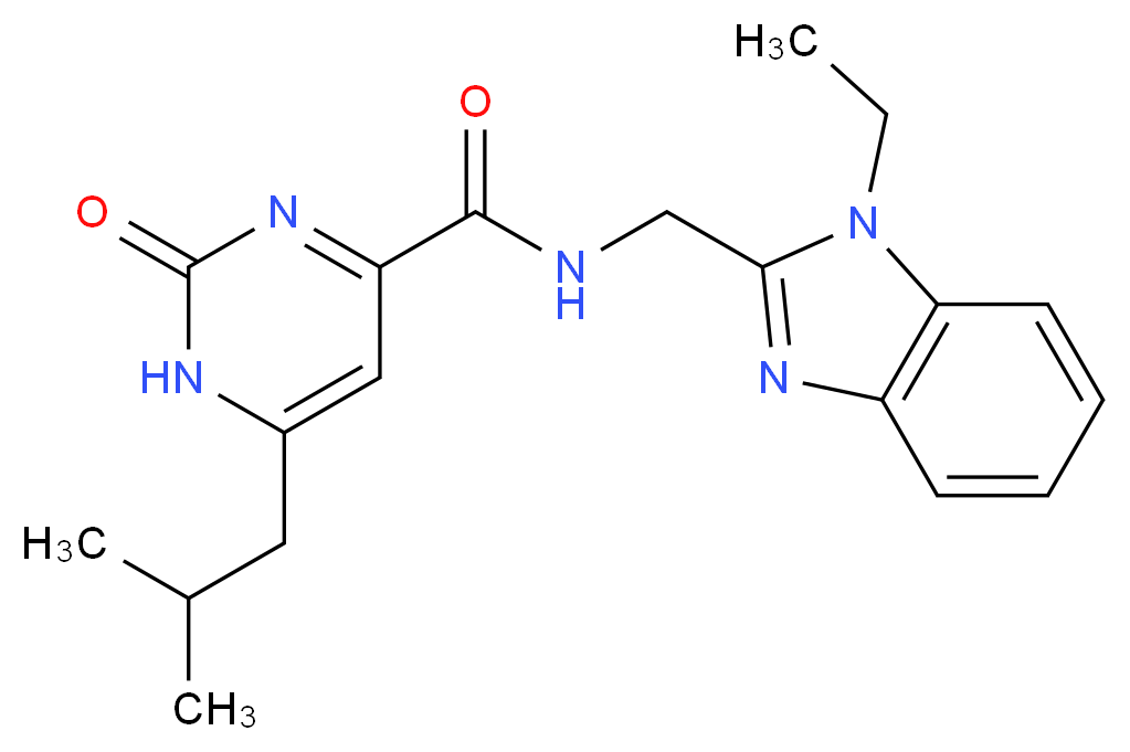 N-[(1-ethyl-1H-benzimidazol-2-yl)methyl]-6-isobutyl-2-oxo-1,2-dihydropyrimidine-4-carboxamide_Molecular_structure_CAS_)