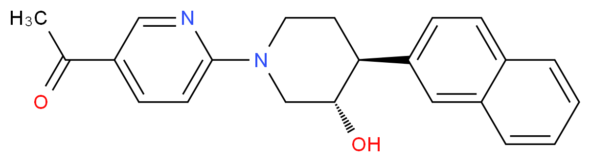 1-{6-[(3S*,4S*)-3-hydroxy-4-(2-naphthyl)piperidin-1-yl]pyridin-3-yl}ethanone_Molecular_structure_CAS_)