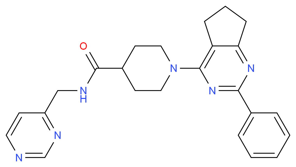 1-(2-phenyl-6,7-dihydro-5H-cyclopenta[d]pyrimidin-4-yl)-N-(4-pyrimidinylmethyl)-4-piperidinecarboxamide_Molecular_structure_CAS_)