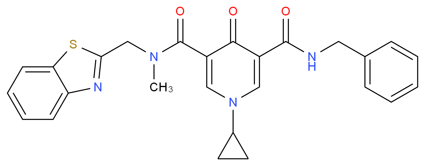 N-(1,3-benzothiazol-2-ylmethyl)-N'-benzyl-1-cyclopropyl-N-methyl-4-oxo-1,4-dihydro-3,5-pyridinedicarboxamide_Molecular_structure_CAS_)