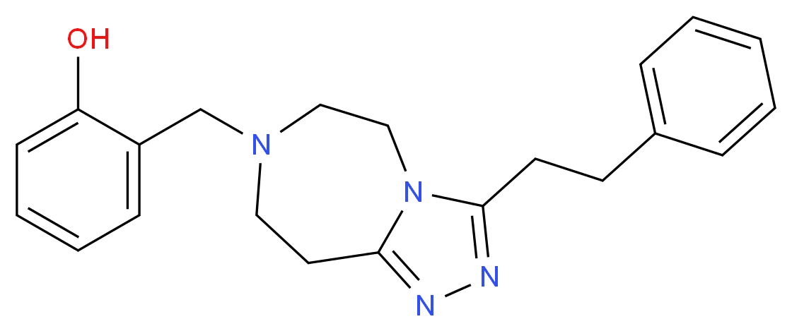 2-{[3-(2-phenylethyl)-5,6,8,9-tetrahydro-7H-[1,2,4]triazolo[4,3-d][1,4]diazepin-7-yl]methyl}phenol_Molecular_structure_CAS_)
