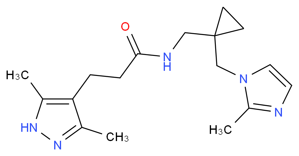 3-(3,5-dimethyl-1H-pyrazol-4-yl)-N-({1-[(2-methyl-1H-imidazol-1-yl)methyl]cyclopropyl}methyl)propanamide_Molecular_structure_CAS_)