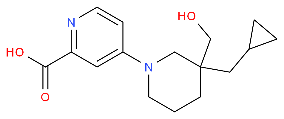 4-[3-(cyclopropylmethyl)-3-(hydroxymethyl)-1-piperidinyl]-2-pyridinecarboxylic acid_Molecular_structure_CAS_)