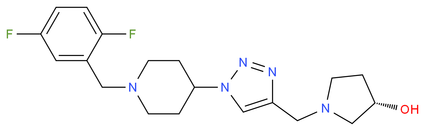 (3S)-1-({1-[1-(2,5-difluorobenzyl)piperidin-4-yl]-1H-1,2,3-triazol-4-yl}methyl)pyrrolidin-3-ol_Molecular_structure_CAS_)