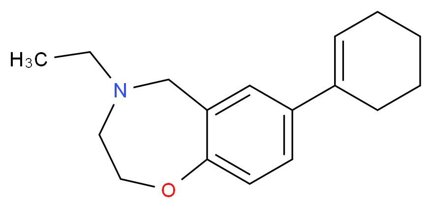 7-(1-cyclohexen-1-yl)-4-ethyl-2,3,4,5-tetrahydro-1,4-benzoxazepine_Molecular_structure_CAS_)