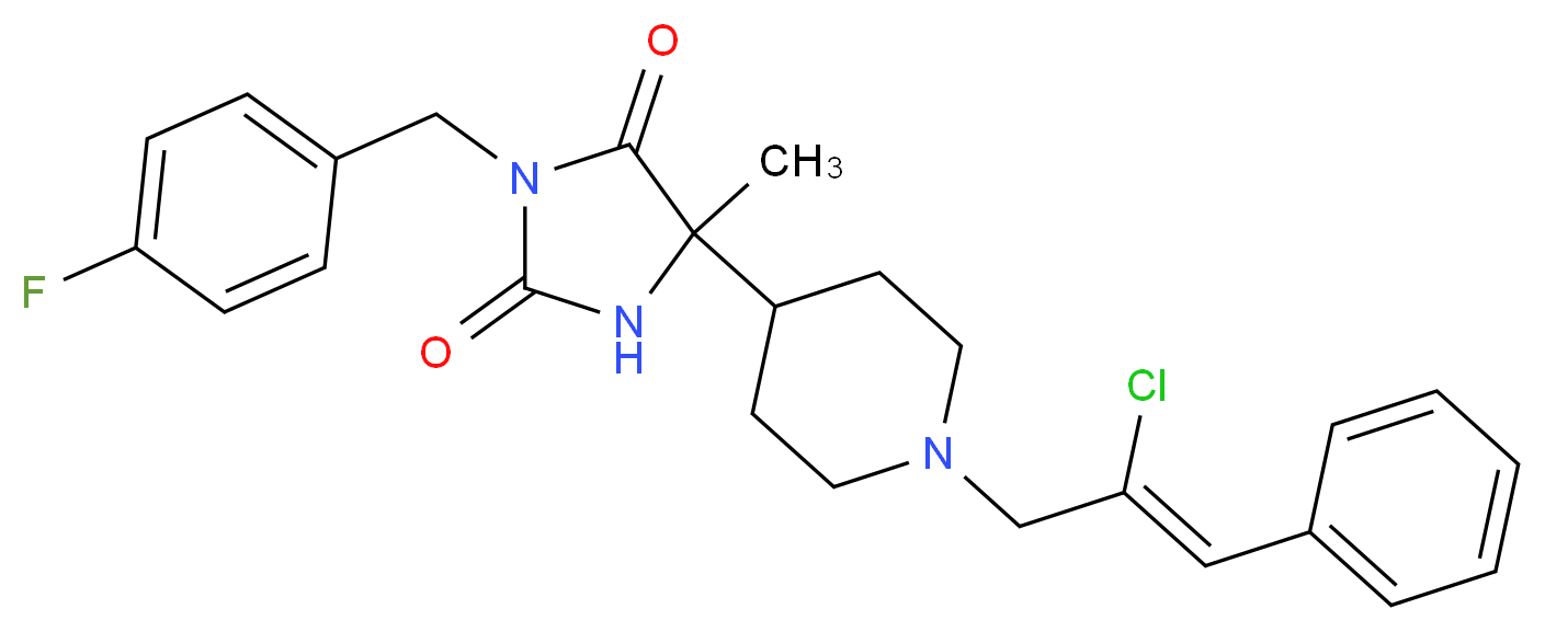 5-{1-[(2Z)-2-chloro-3-phenyl-2-propen-1-yl]-4-piperidinyl}-3-(4-fluorobenzyl)-5-methyl-2,4-imidazolidinedione_Molecular_structure_CAS_)