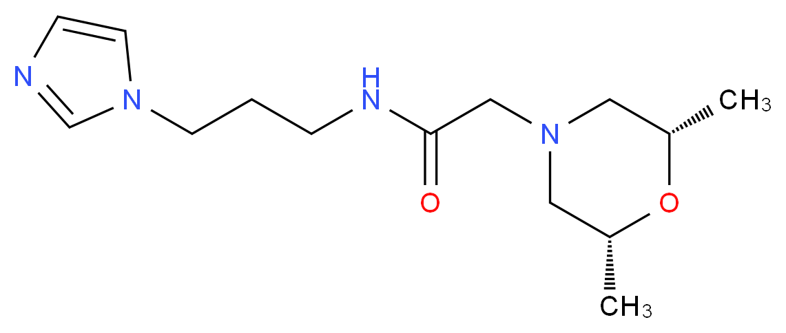 2-[(2R*,6S*)-2,6-dimethyl-4-morpholinyl]-N-[3-(1H-imidazol-1-yl)propyl]acetamide_Molecular_structure_CAS_)