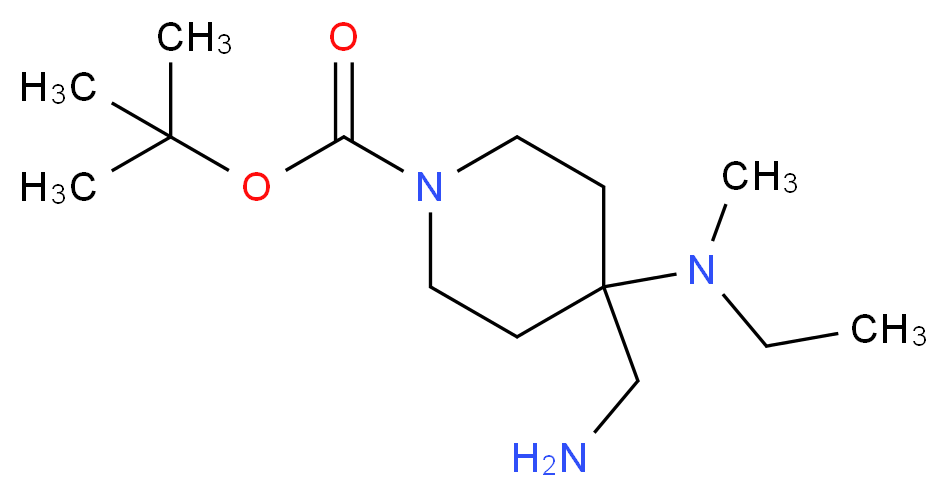 tert-butyl 4-(aminomethyl)-4-[ethyl(methyl)amino]piperidine-1-carboxylate_Molecular_structure_CAS_)