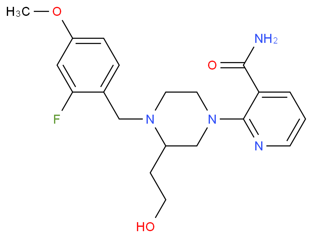 2-[4-(2-fluoro-4-methoxybenzyl)-3-(2-hydroxyethyl)-1-piperazinyl]nicotinamide_Molecular_structure_CAS_)