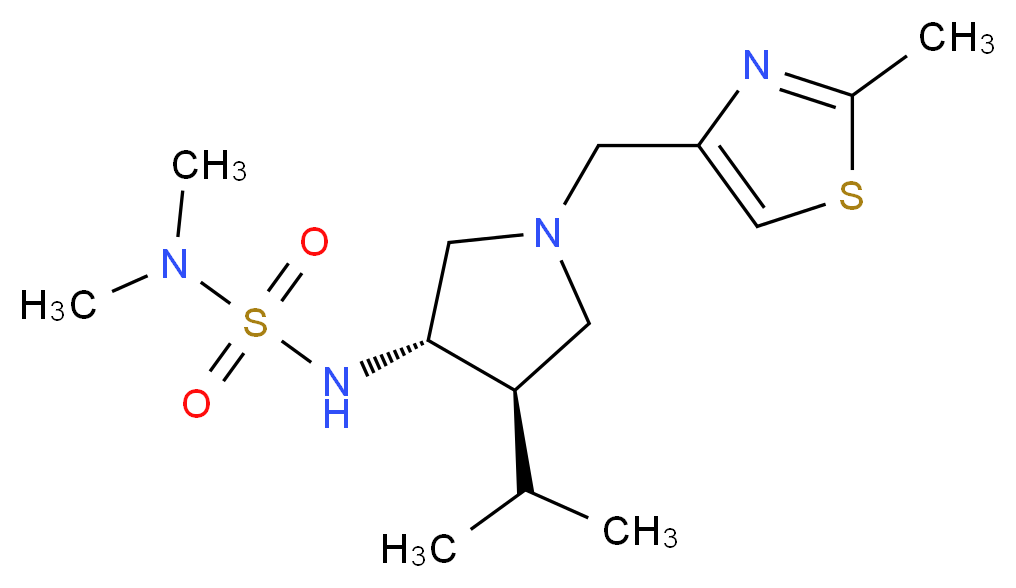 N'-{(3S*,4R*)-4-isopropyl-1-[(2-methyl-1,3-thiazol-4-yl)methyl]-3-pyrrolidinyl}-N,N-dimethylsulfamide_Molecular_structure_CAS_)