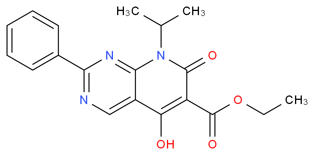 Ethyl 5-hydroxy-8-isopropyl-7-oxo-2-phenyl-7,8-dihydropyrido[2,3-d]pyrimidine-6-carboxylate_Molecular_structure_CAS_)