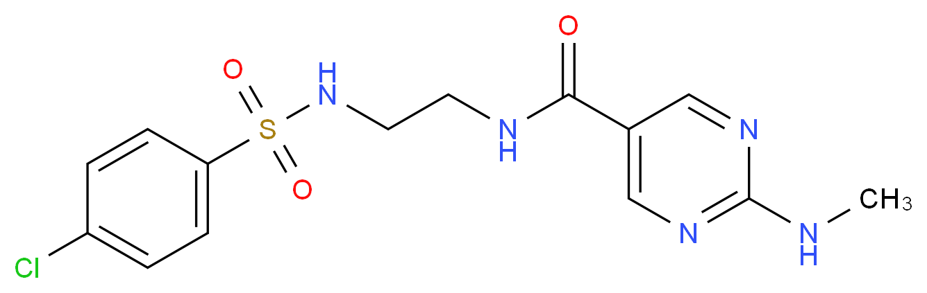 N-(2-{[(4-chlorophenyl)sulfonyl]amino}ethyl)-2-(methylamino)pyrimidine-5-carboxamide_Molecular_structure_CAS_)