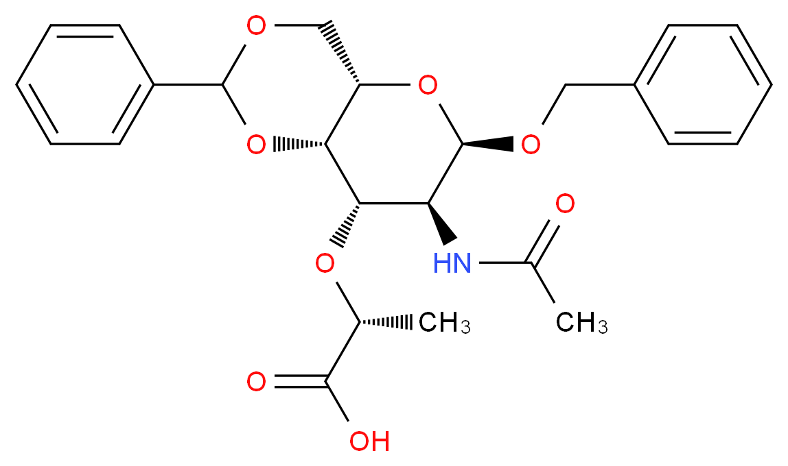 2-(3-Acetamido-2-benzyl-4,6,O-benzylidene-alpha-D-glucopyranosid-4-yloxy)propanoic acid tech_Molecular_structure_CAS_2862-03-5)