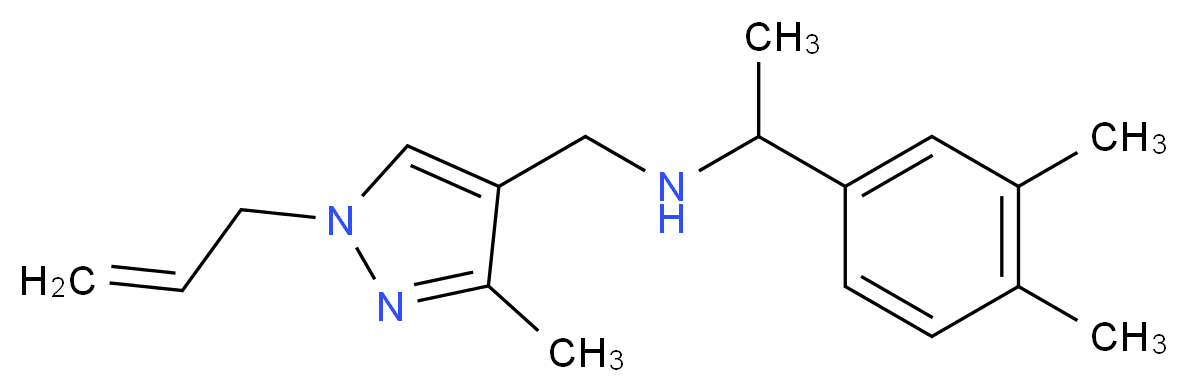 N-[(1-allyl-3-methyl-1H-pyrazol-4-yl)methyl]-1-(3,4-dimethylphenyl)ethanamine_Molecular_structure_CAS_)