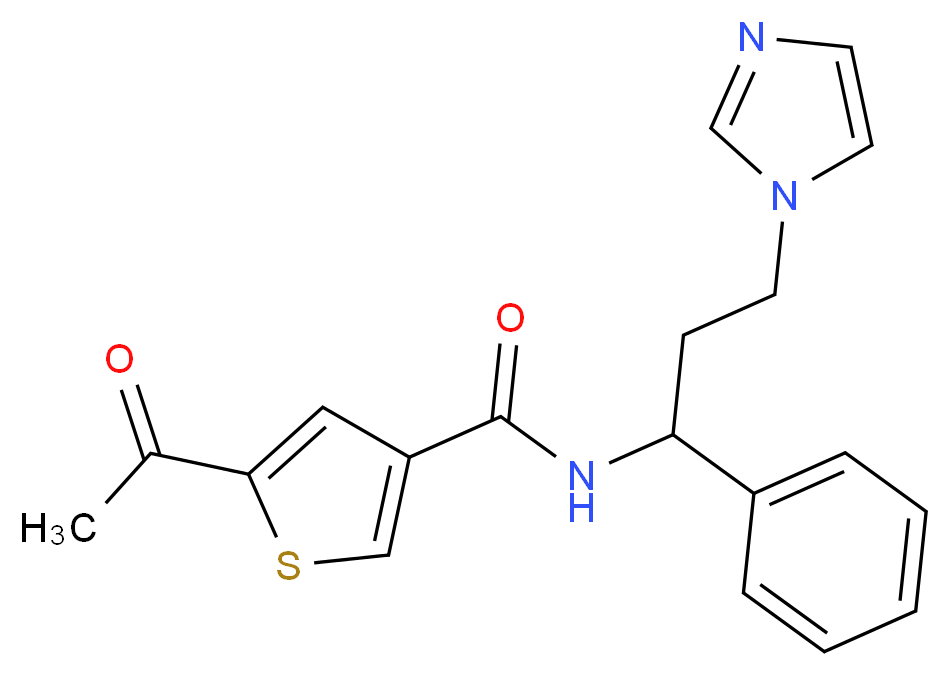 5-acetyl-N-[3-(1H-imidazol-1-yl)-1-phenylpropyl]thiophene-3-carboxamide_Molecular_structure_CAS_)