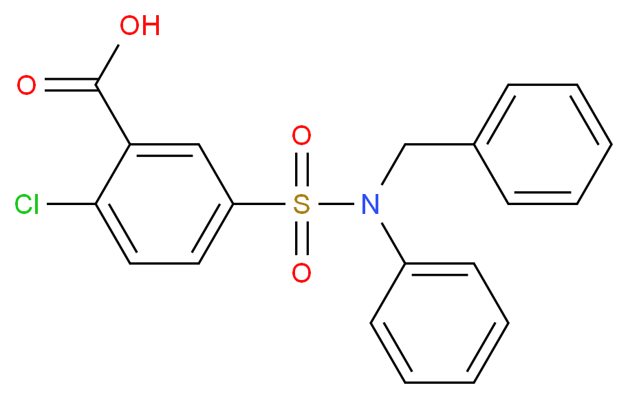 5-(Benzyl-phenyl-sulfamoyl)-2-chloro-benzoic acid_Molecular_structure_CAS_)