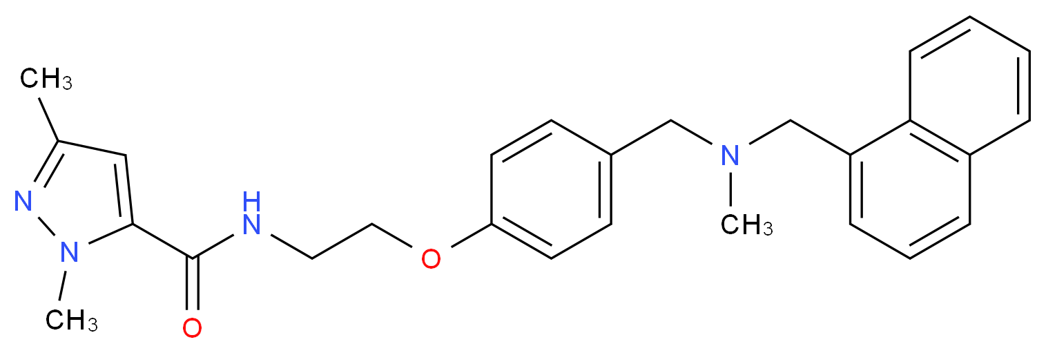 1,3-dimethyl-N-[2-(4-{[methyl(1-naphthylmethyl)amino]methyl}phenoxy)ethyl]-1H-pyrazole-5-carboxamide_Molecular_structure_CAS_)