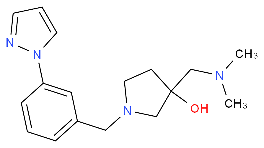 3-[(dimethylamino)methyl]-1-[3-(1H-pyrazol-1-yl)benzyl]-3-pyrrolidinol_Molecular_structure_CAS_)