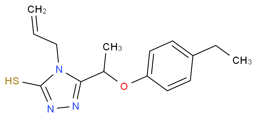 4-Allyl-5-[1-(4-ethylphenoxy)ethyl]-4H-1,2,4-triazole-3-thiol_Molecular_structure_CAS_)