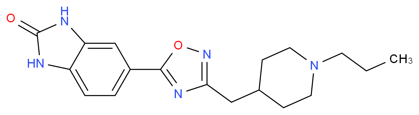 5-{3-[(1-propylpiperidin-4-yl)methyl]-1,2,4-oxadiazol-5-yl}-1,3-dihydro-2H-benzimidazol-2-one_Molecular_structure_CAS_)