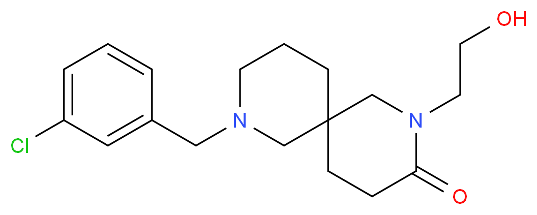 8-(3-chlorobenzyl)-2-(2-hydroxyethyl)-2,8-diazaspiro[5.5]undecan-3-one_Molecular_structure_CAS_)