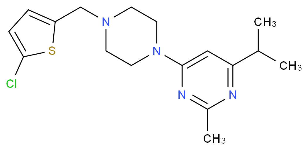4-{4-[(5-chloro-2-thienyl)methyl]piperazin-1-yl}-6-isopropyl-2-methylpyrimidine_Molecular_structure_CAS_)