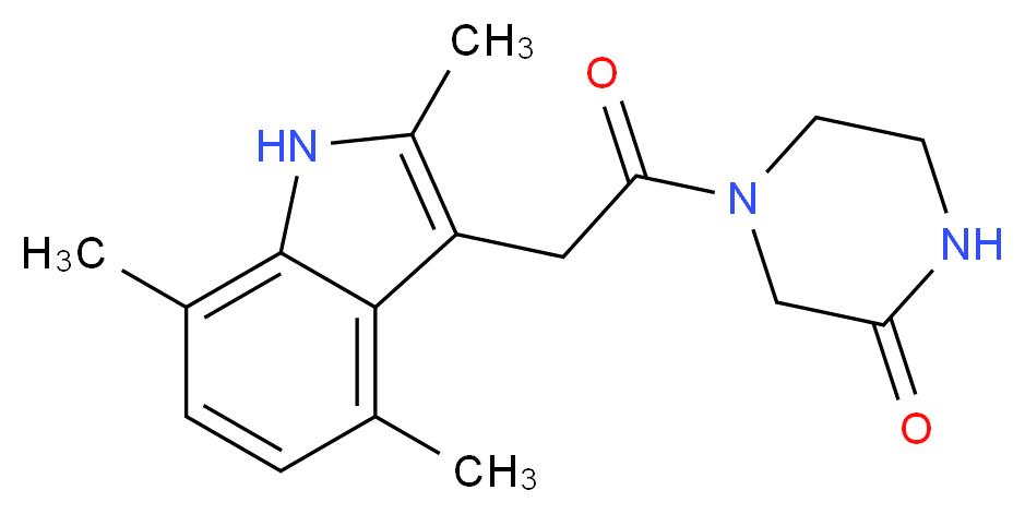 4-[(2,4,7-trimethyl-1H-indol-3-yl)acetyl]-2-piperazinone_Molecular_structure_CAS_)