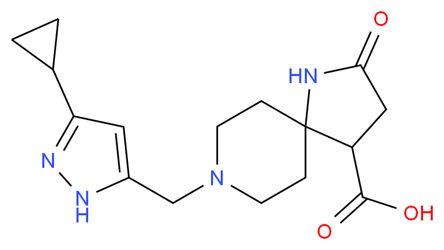 8-[(3-cyclopropyl-1H-pyrazol-5-yl)methyl]-2-oxo-1,8-diazaspiro[4.5]decane-4-carboxylic acid_Molecular_structure_CAS_)