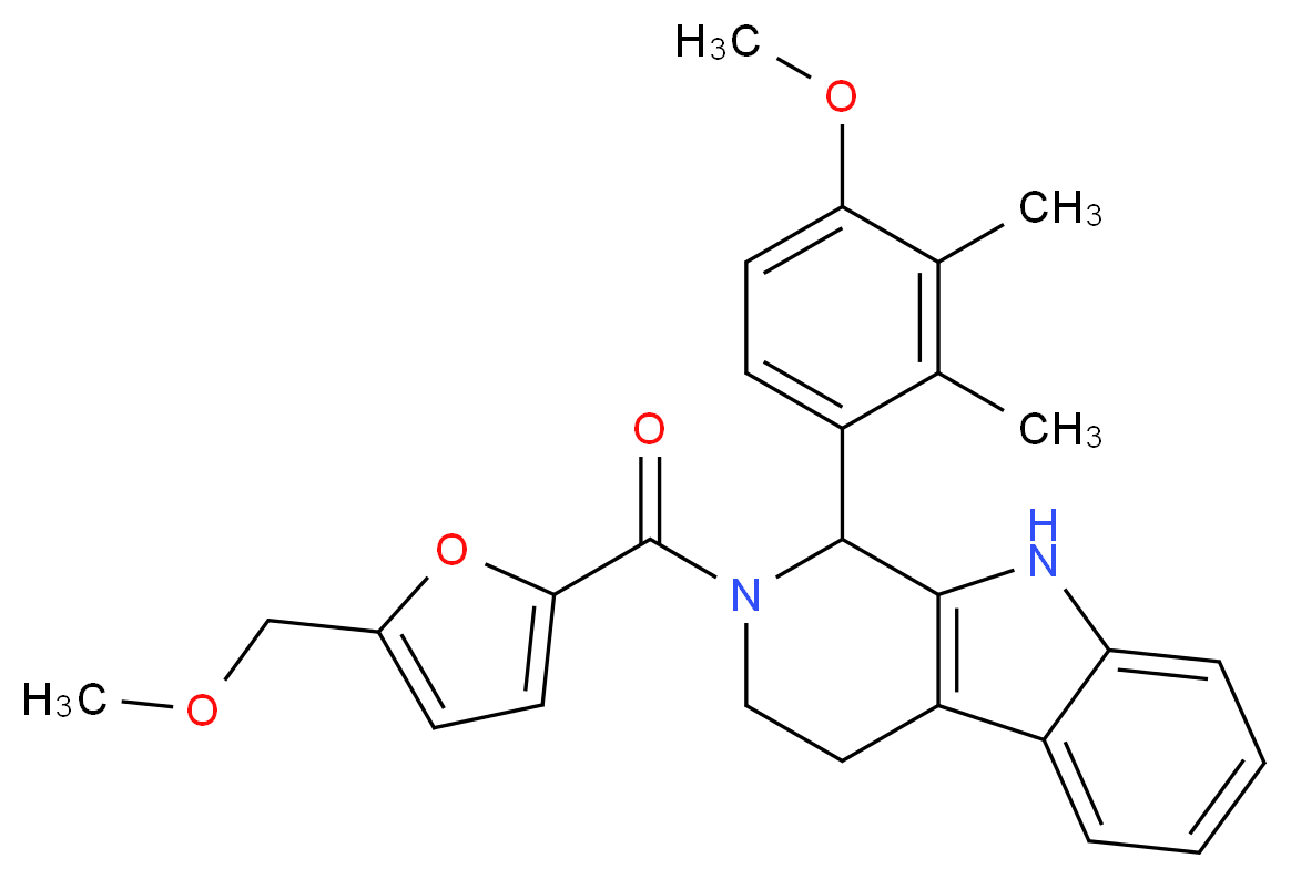 1-(4-methoxy-2,3-dimethylphenyl)-2-[5-(methoxymethyl)-2-furoyl]-2,3,4,9-tetrahydro-1H-beta-carboline_Molecular_structure_CAS_)