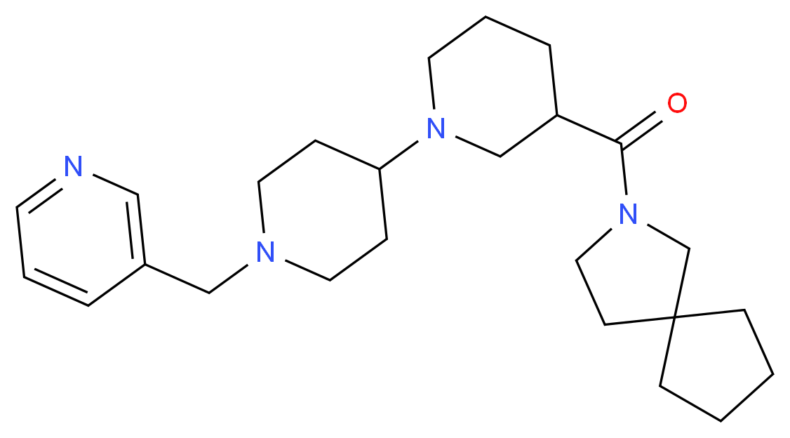 3-(2-azaspiro[4.4]non-2-ylcarbonyl)-1'-(pyridin-3-ylmethyl)-1,4'-bipiperidine_Molecular_structure_CAS_)