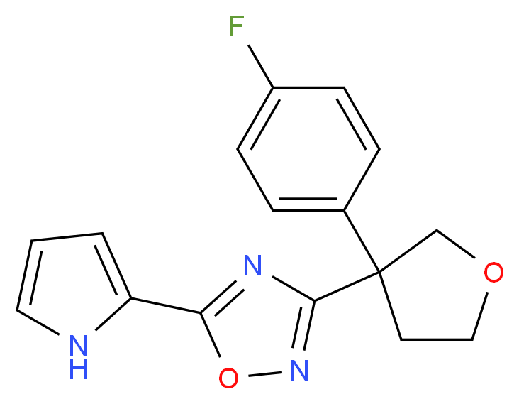 3-[3-(4-fluorophenyl)tetrahydrofuran-3-yl]-5-(1H-pyrrol-2-yl)-1,2,4-oxadiazole_Molecular_structure_CAS_)