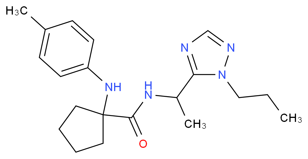 1-[(4-methylphenyl)amino]-N-[1-(1-propyl-1H-1,2,4-triazol-5-yl)ethyl]cyclopentanecarboxamide_Molecular_structure_CAS_)
