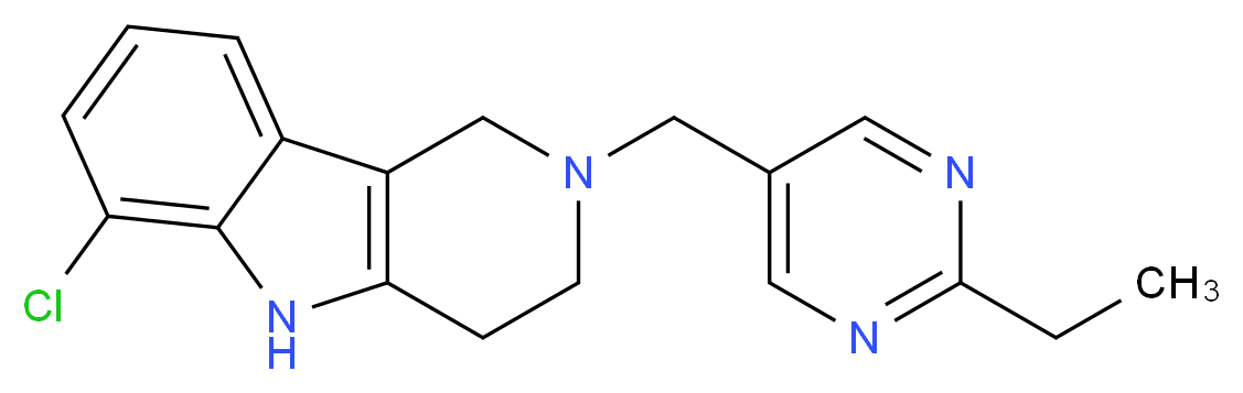 6-chloro-2-[(2-ethyl-5-pyrimidinyl)methyl]-2,3,4,5-tetrahydro-1H-pyrido[4,3-b]indole_Molecular_structure_CAS_)
