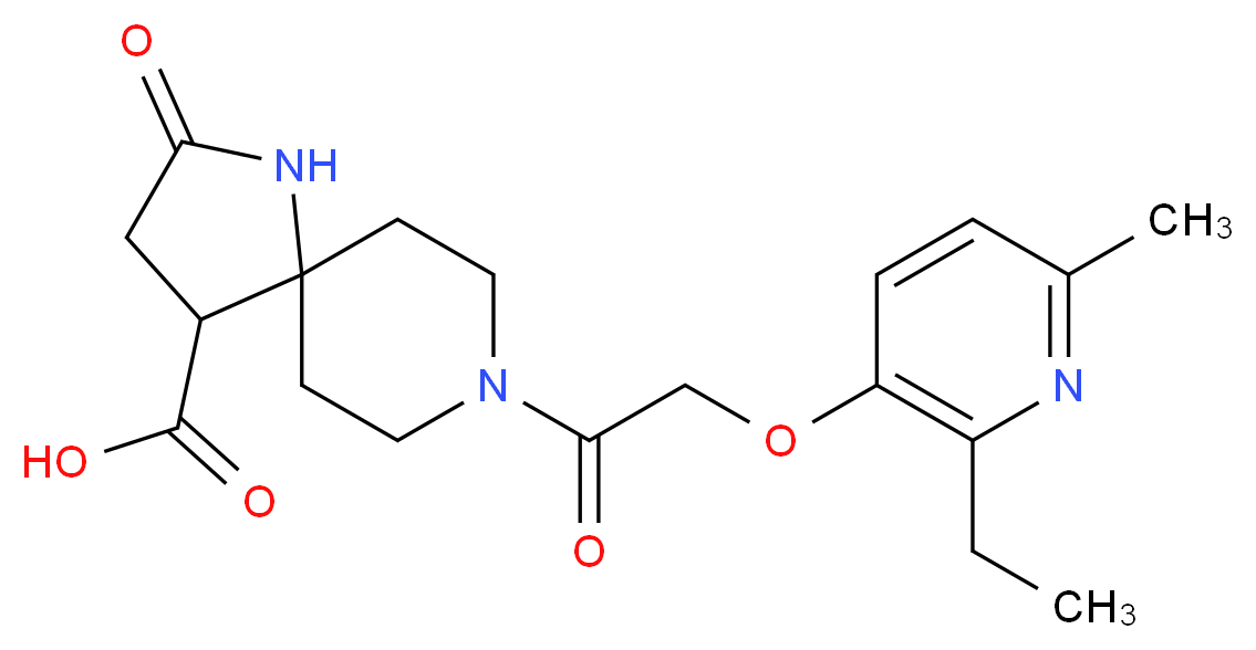 8-{[(2-ethyl-6-methylpyridin-3-yl)oxy]acetyl}-2-oxo-1,8-diazaspiro[4.5]decane-4-carboxylic acid_Molecular_structure_CAS_)
