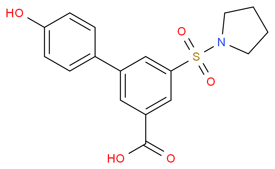 4'-hydroxy-5-(pyrrolidin-1-ylsulfonyl)biphenyl-3-carboxylic acid_Molecular_structure_CAS_)